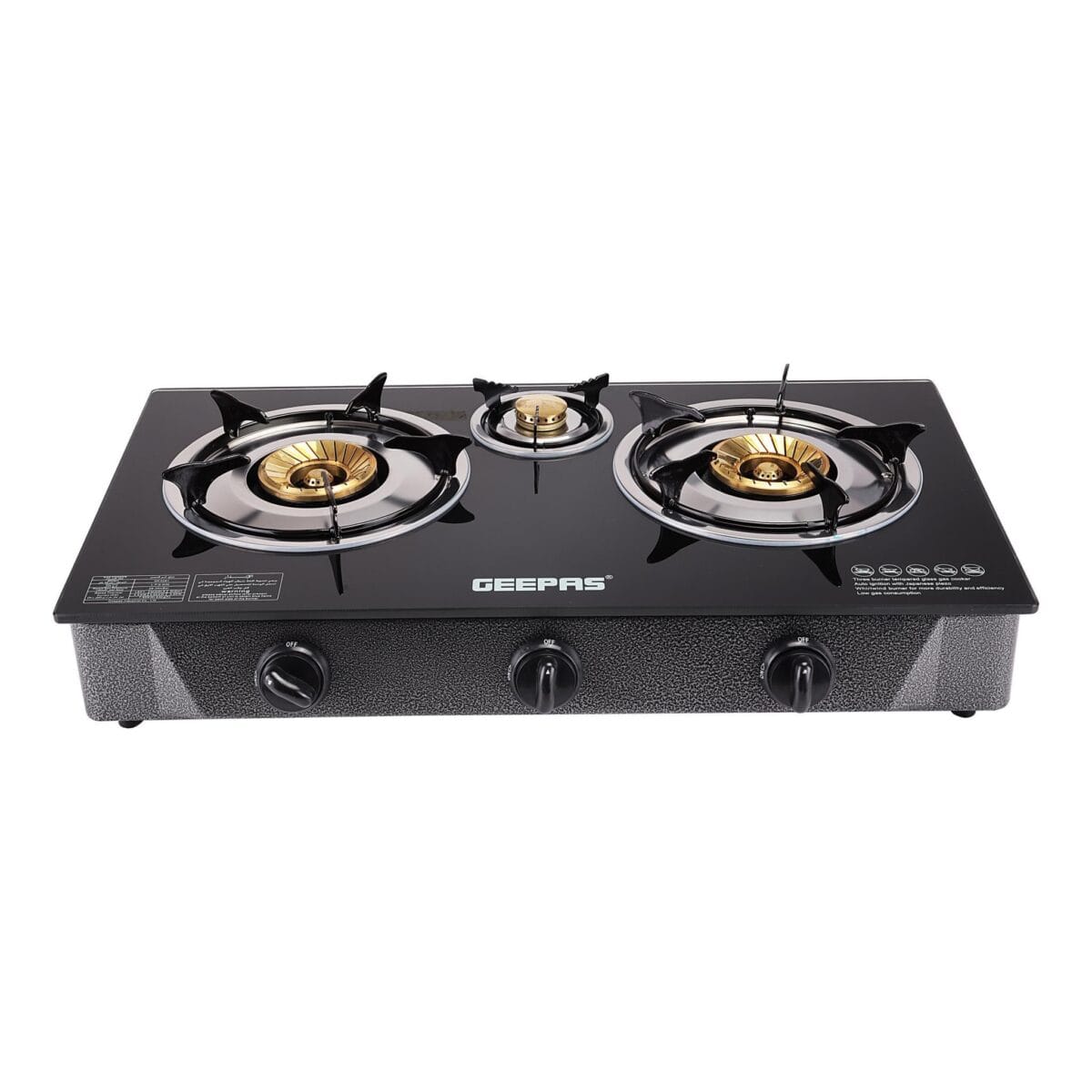 Hardend Glass Triple Burner  1X1