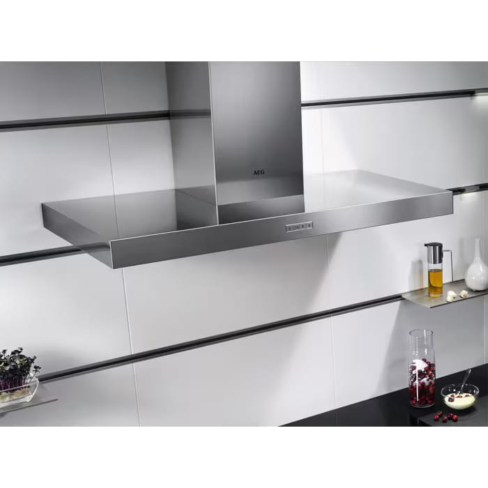 AEG- Wall Mounted Chimnney Hood, 90 cm ,,3 Speed   , Push Button Controls, 2 x LED Dim: H1090 x W898 x D500 mm ITALY